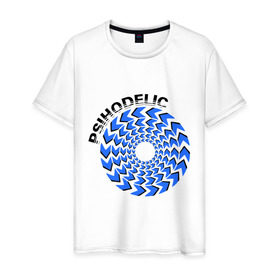 Мужская футболка хлопок с принтом Психоделик в Курске, 100% хлопок | прямой крой, круглый вырез горловины, длина до линии бедер, слегка спущенное плечо. | гипноз | гипнотические | круг | круги | оптическая иллюзия
