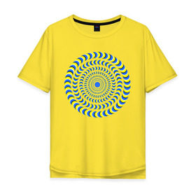 Мужская футболка хлопок Oversize с принтом Психоделика полноцвет в Курске, 100% хлопок | свободный крой, круглый ворот, “спинка” длиннее передней части | гипноз | гипнотические | круг | оптическая иллюзия