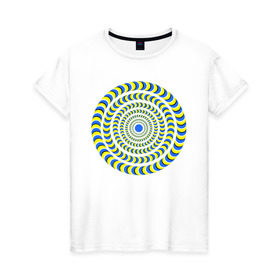 Женская футболка хлопок с принтом Психоделика полноцвет в Курске, 100% хлопок | прямой крой, круглый вырез горловины, длина до линии бедер, слегка спущенное плечо | гипноз | гипнотические | круг | оптическая иллюзия
