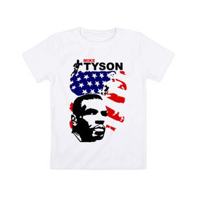 Детская футболка хлопок с принтом боксер Mike Tyson в Курске, 100% хлопок | круглый вырез горловины, полуприлегающий силуэт, длина до линии бедер | boxing