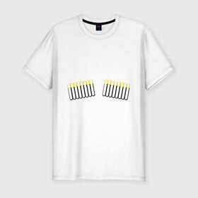 Мужская футболка премиум с принтом Газырь патронташ в Курске, 92% хлопок, 8% лайкра | приталенный силуэт, круглый вырез ворота, длина до линии бедра, короткий рукав | оружие | патронташ | патроны | снаряжение
