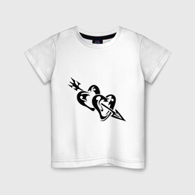 Детская футболка хлопок с принтом тату-сердце10 в Курске, 100% хлопок | круглый вырез горловины, полуприлегающий силуэт, длина до линии бедер | 