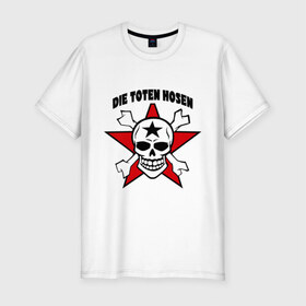 Мужская футболка премиум с принтом Die toten hosen (2) в Курске, 92% хлопок, 8% лайкра | приталенный силуэт, круглый вырез ворота, длина до линии бедра, короткий рукав | heavy metal | metal | rock | trash metal | метал | рок | трэш метал | хеви метал | череп | черепок | черепушка