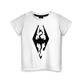 Детская футболка хлопок с принтом The Elder Scrolls V: Skyrim в Курске, 100% хлопок | круглый вырез горловины, полуприлегающий силуэт, длина до линии бедер | игры | компьютерная игра | скайрим