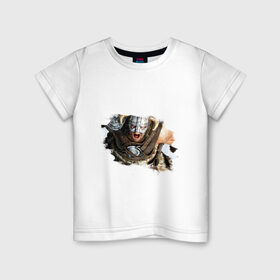 Детская футболка хлопок с принтом Довакин (Dovahkiin) The Elder Scrolls V: Skyrim в Курске, 100% хлопок | круглый вырез горловины, полуприлегающий силуэт, длина до линии бедер | Тематика изображения на принте: игры | компьютерная игра | скайрим