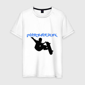 Мужская футболка хлопок с принтом Skateboard в Курске, 100% хлопок | прямой крой, круглый вырез горловины, длина до линии бедер, слегка спущенное плечо. | 