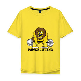 Мужская футболка хлопок Oversize с принтом Лев Powerlifting в Курске, 100% хлопок | свободный крой, круглый ворот, “спинка” длиннее передней части | бодибилдинг | гантеля | кач | качалочка | качок | лев | мускулы | мышцы | пауэрлифтинг | тренажерка