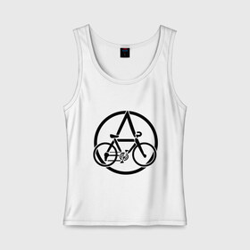 Женская майка хлопок с принтом Anarchy Bike в Курске, 95% хлопок, 5% эластан |  | Тематика изображения на принте: anarchy | bike | анархизм | анархия | байк | велик | велосипед | велосипед анархия