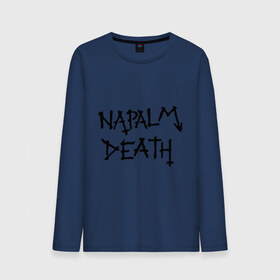 Мужской лонгслив хлопок с принтом Napalm death лого в Курске, 100% хлопок |  | death metal