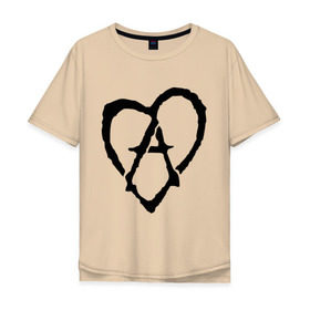 Мужская футболка хлопок Oversize с принтом Анархия в сердце в Курске, 100% хлопок | свободный крой, круглый ворот, “спинка” длиннее передней части | Тематика изображения на принте: анархизм | анархия | музыка | сердце