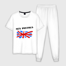 Мужская пижама хлопок с принтом Sex Pistols (3) в Курске, 100% хлопок | брюки и футболка прямого кроя, без карманов, на брюках мягкая резинка на поясе и по низу штанин
 | 