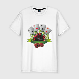 Мужская футболка премиум с принтом Casino Style в Курске, 92% хлопок, 8% лайкра | приталенный силуэт, круглый вырез ворота, длина до линии бедра, короткий рукав | 