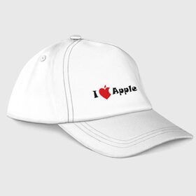 Бейсболка с принтом я люблю яблоко в Курске, 100% хлопок | классический козырек, металлическая застежка-регулятор размера | Тематика изображения на принте: apple | антибренд | люблю эпл | я люблю apple | яблоко