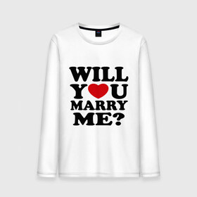 Мужской лонгслив хлопок с принтом Will You Marry Me? в Курске, 100% хлопок |  | будь моей женой | влюбленным | выйдешь ли ты за меня | выходи за меня | выходи замуж | молодожены | предложение | предложение руки и сердца