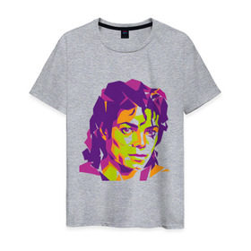 Мужская футболка хлопок с принтом Michael Jackson полноцвет в Курске, 100% хлопок | прямой крой, круглый вырез горловины, длина до линии бедер, слегка спущенное плечо. | jackson | michael | michael jackson | pop | джексон | знаменитость | майкл | майкл джексон | певец | поп | портрет