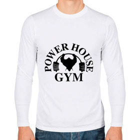 Мужской лонгслив хлопок с принтом Power House Gym в Курске, 100% хлопок |  | power house gym | бодибилдинг | для качков | жим | качкам | силовой спорт | силовой экстрим | спорт