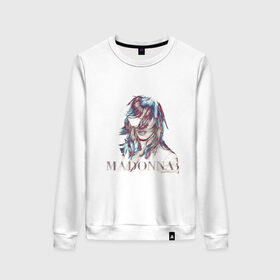 Женский свитшот хлопок с принтом Madonna в Курске, 100% хлопок | прямой крой, круглый вырез, на манжетах и по низу широкая трикотажная резинка  | madona | madonna | знаменитость | знаменитые личности | мадона | мадонна | музыка | портрет