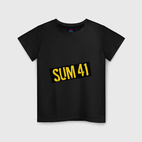Детская футболка хлопок с принтом Панк-группа Sum-41 в Курске, 100% хлопок | круглый вырез горловины, полуприлегающий силуэт, длина до линии бедер | Тематика изображения на принте: punk | rock | sum 41 | логотип | музыка | панк | рок | рок группы | рок музыка