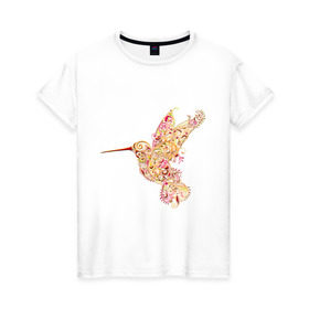 Женская футболка хлопок с принтом Калибри в Курске, 100% хлопок | прямой крой, круглый вырез горловины, длина до линии бедер, слегка спущенное плечо | крылья