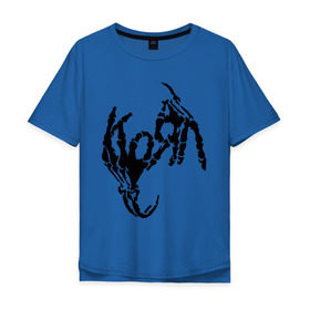 Мужская футболка хлопок Oversize с принтом Korn bones в Курске, 100% хлопок | свободный крой, круглый ворот, “спинка” длиннее передней части | korn | metal | группы | корн | логотип | метал | музыка | рок группы | рок музыка