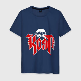 Мужская футболка хлопок с принтом Korn(2) в Курске, 100% хлопок | прямой крой, круглый вырез горловины, длина до линии бедер, слегка спущенное плечо. | korn | metal | группы | корн | логотип | метал | музыка | рок группы | рок музыка