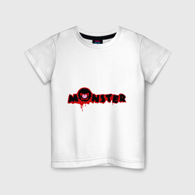 Детская футболка хлопок с принтом Monster в Курске, 100% хлопок | круглый вырез горловины, полуприлегающий силуэт, длина до линии бедер | monster | монстр | монстры