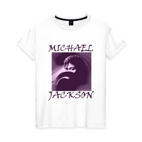 Женская футболка хлопок с принтом Michael Jackson с шляпой в Курске, 100% хлопок | прямой крой, круглый вырез горловины, длина до линии бедер, слегка спущенное плечо | mj | исполнитель | майкл джексон | музыка | певец | поп музыка