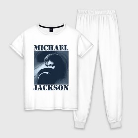 Женская пижама хлопок с принтом Michael Jackson с шляпой (2) в Курске, 100% хлопок | брюки и футболка прямого кроя, без карманов, на брюках мягкая резинка на поясе и по низу штанин | mj | в шляпе | исполнитель | майкл джексон | музыка | певец | поп музыка | шляпа