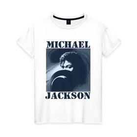 Женская футболка хлопок с принтом Michael Jackson с шляпой (2) в Курске, 100% хлопок | прямой крой, круглый вырез горловины, длина до линии бедер, слегка спущенное плечо | mj | в шляпе | исполнитель | майкл джексон | музыка | певец | поп музыка | шляпа
