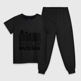 Детская пижама хлопок с принтом Made in Russia штрихкод в Курске, 100% хлопок |  брюки и футболка прямого кроя, без карманов, на брюках мягкая резинка на поясе и по низу штанин
 | made in russia | сделано в россии | че2012 | штрих код | штрихкод | я русский