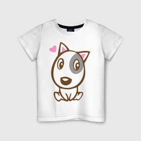 Детская футболка хлопок с принтом Doggy in love в Курске, 100% хлопок | круглый вырез горловины, полуприлегающий силуэт, длина до линии бедер | влюбленная собака | дог | пес | собака | собачка | щенок