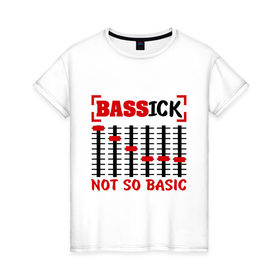 Женская футболка хлопок с принтом Bass Ink Agressive Dub в Курске, 100% хлопок | прямой крой, круглый вырез горловины, длина до линии бедер, слегка спущенное плечо | эквалайзер