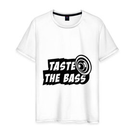 Мужская футболка хлопок с принтом Taste the bass в Курске, 100% хлопок | прямой крой, круглый вырез горловины, длина до линии бедер, слегка спущенное плечо. | Тематика изображения на принте: club | басс | бассы | клубная | клубняк | попробуй бассы | саб | сабвуфер