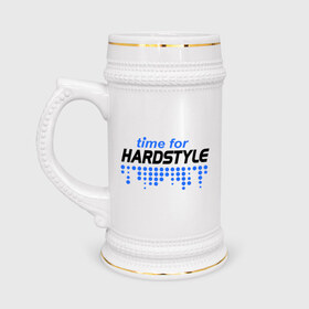 Кружка пивная с принтом Time for Hardstyle в Курске,  керамика (Материал выдерживает высокую температуру, стоит избегать резкого перепада температур) |  объем 630 мл | 
