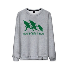Мужской свитшот хлопок с принтом Беги лес в Курске, 100% хлопок |  | eco | run forest run | беги лес беги | зеленые технологии | зелень | лес | планета | чистота | эко | экология