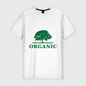 Мужская футболка премиум с принтом Дерево органика в Курске, 92% хлопок, 8% лайкра | приталенный силуэт, круглый вырез ворота, длина до линии бедра, короткий рукав | eco | organic | дерево | зеленые технологии | зелень | планета | чистота | эко | экология