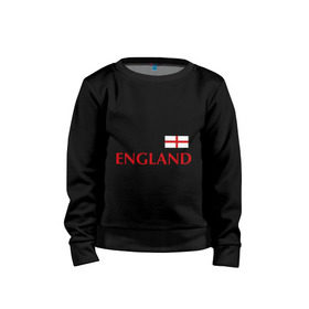 Детский свитшот хлопок с принтом Сборная Англии - Стивен Джеррард 4 в Курске, 100% хлопок | круглый вырез горловины, эластичные манжеты, пояс и воротник | англия | сборная англии | стивен джеррард | флаг англии | футбол