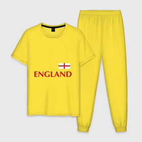 Мужская пижама хлопок с принтом Сборная Англии - Стивен Джеррард 4 в Курске, 100% хлопок | брюки и футболка прямого кроя, без карманов, на брюках мягкая резинка на поясе и по низу штанин
 | англия | сборная англии | стивен джеррард | флаг англии | футбол