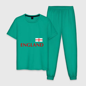 Мужская пижама хлопок с принтом Сборная Англии - 10 в Курске, 100% хлопок | брюки и футболка прямого кроя, без карманов, на брюках мягкая резинка на поясе и по низу штанин
 | англия | руни | сборная англии | флаг англии | футбол
