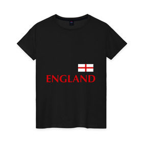 Женская футболка хлопок с принтом Сборная Англии - 10 в Курске, 100% хлопок | прямой крой, круглый вырез горловины, длина до линии бедер, слегка спущенное плечо | англия | руни | сборная англии | флаг англии | футбол
