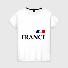 Женская футболка хлопок с принтом Сборная Франции - Бензима 10 (Benzima) в Курске, 100% хлопок | прямой крой, круглый вырез горловины, длина до линии бедер, слегка спущенное плечо | football | бензима | сборная франции | франция