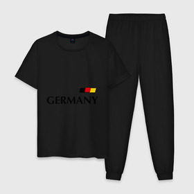 Мужская пижама хлопок с принтом Сборная Германии - 10 в Курске, 100% хлопок | брюки и футболка прямого кроя, без карманов, на брюках мягкая резинка на поясе и по низу штанин
 | football | германия | подольски | сборная германии | футбол