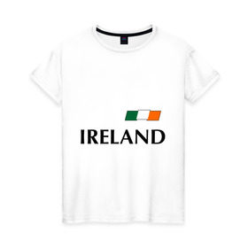 Женская футболка хлопок с принтом Сборная Ирландии - 7 в Курске, 100% хлопок | прямой крой, круглый вырез горловины, длина до линии бедер, слегка спущенное плечо | 