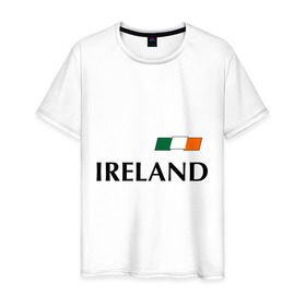 Мужская футболка хлопок с принтом Сборная Ирландии - 7 в Курске, 100% хлопок | прямой крой, круглый вырез горловины, длина до линии бедер, слегка спущенное плечо. | 
