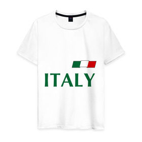 Мужская футболка хлопок с принтом Сборная Италии - 1 в Курске, 100% хлопок | прямой крой, круглый вырез горловины, длина до линии бедер, слегка спущенное плечо. | Тематика изображения на принте: football | буффон | италия | сборная италии