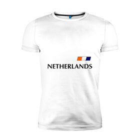Мужская футболка премиум с принтом Сборная Нидерландов - 7 в Курске, 92% хлопок, 8% лайкра | приталенный силуэт, круглый вырез ворота, длина до линии бедра, короткий рукав | football | голландия | нидерланды | сборная нидерланд