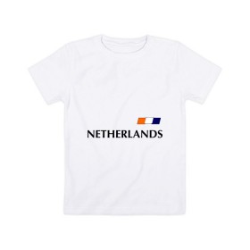 Детская футболка хлопок с принтом Нидерланды - Уэсли Снейдер 10 (Snaijder) в Курске, 100% хлопок | круглый вырез горловины, полуприлегающий силуэт, длина до линии бедер | Тематика изображения на принте: football | голландия | нидерланды | сборная нидерланд | снейдер