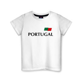 Детская футболка хлопок с принтом Сборная Португалии - Криштиану Роналду 7 в Курске, 100% хлопок | круглый вырез горловины, полуприлегающий силуэт, длина до линии бедер | Тематика изображения на принте: football | ronaldo | португалия | роналду | сборная португалии