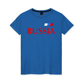 Женская футболка хлопок с принтом Сборная России в Курске, 100% хлопок | прямой крой, круглый вырез горловины, длина до линии бедер, слегка спущенное плечо | football | russia | россия | сборная россии | я русский