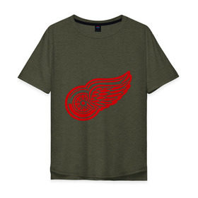 Мужская футболка хлопок Oversize с принтом Detroit Red Wings Pavel Datsyuk - Павел Дацюк в Курске, 100% хлопок | свободный крой, круглый ворот, “спинка” длиннее передней части | нхл